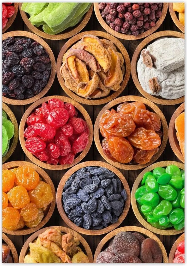 Poszterek 70x100 Aszalt gyümölcsök tálakban