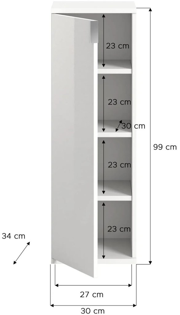 Project X 1 ajtós kisszekrény matt fehér
