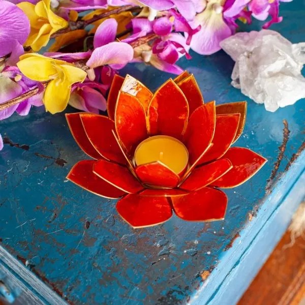 Lotus Gyertyatartó Narancssárga (Második csakra)