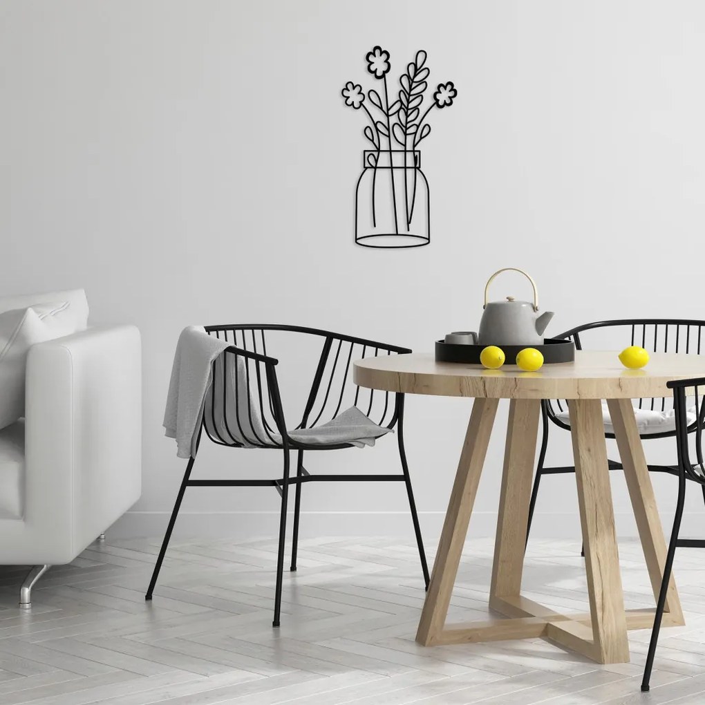 Flower fém fali dekoráció, 40×70 cm