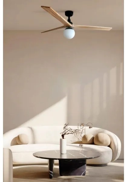 FARO 34282-11L - Mennyezeti ventilátor KLIM L 1xE27/15W/230V fenyő/fekete + távirányító