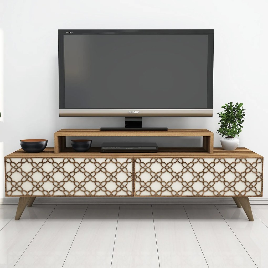 TV asztal/szekrény Curio (dió + krém). 1071860