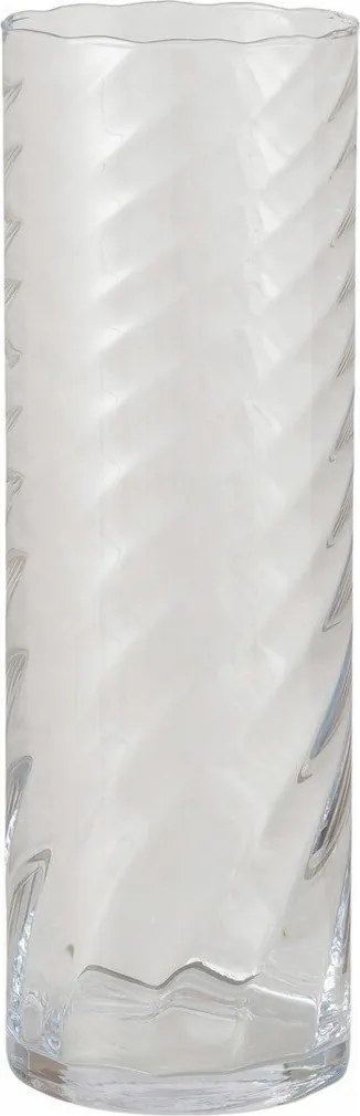 Üveg Váza Átlátszó Hengeres Dekoratív Fehér 45 X 15 CM