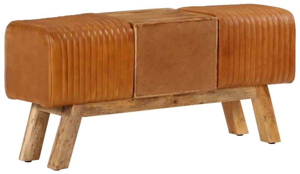 barna valódi kecskebőr és tömör mangófa bokpad 107 cm