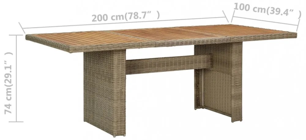 7 részes kültéri polyrattan étkezőgarnitúra párnákkal
