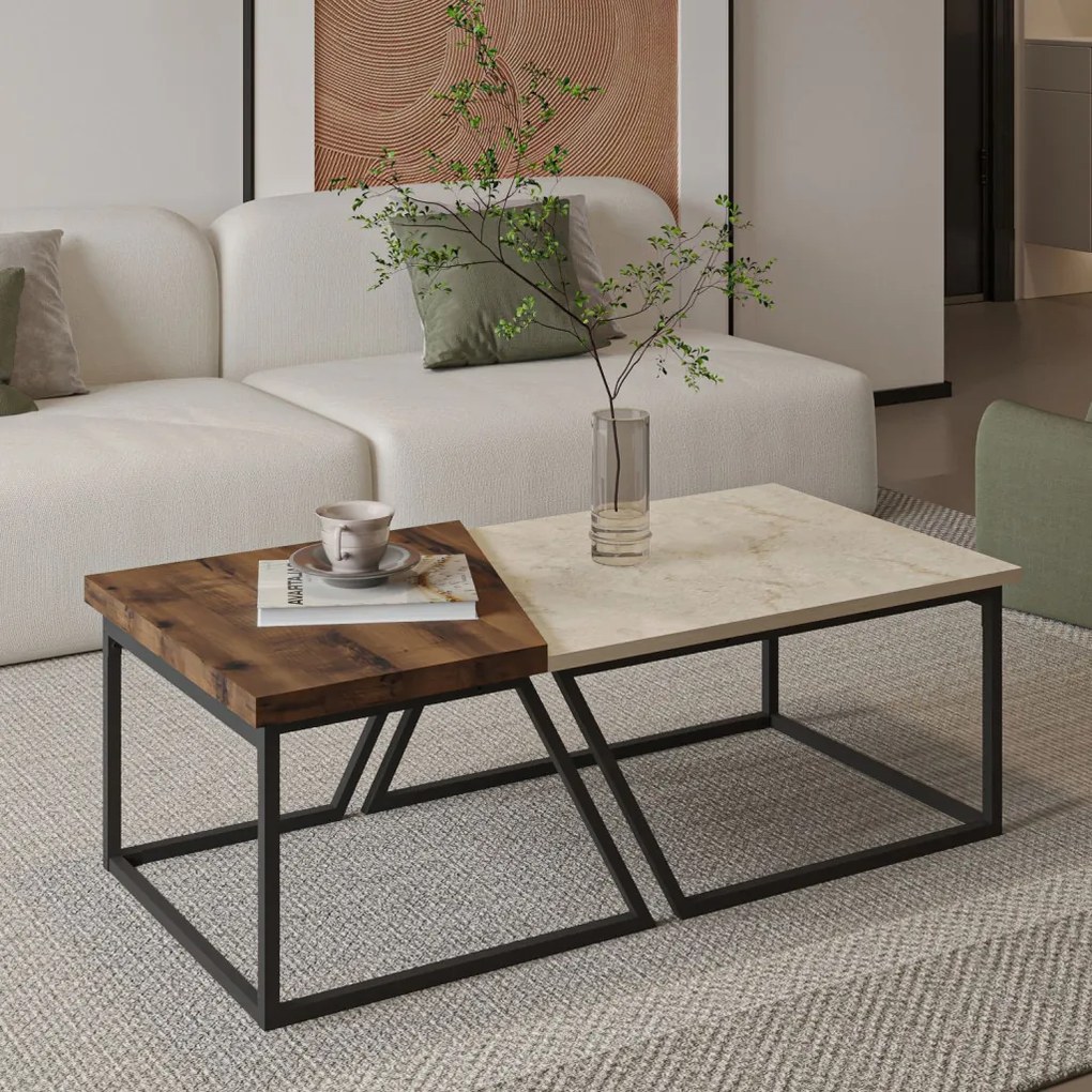 Verona P0024623 - Travertine, Rustic Walnut