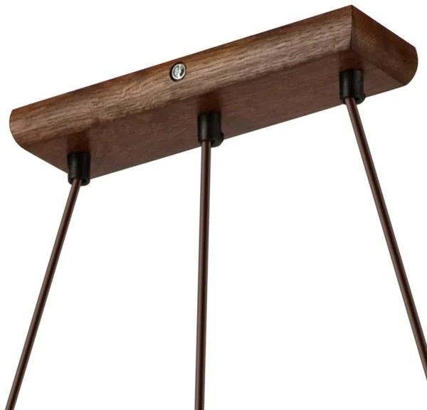 AIDA kábeles csillár 3x E27/60W/230V, átmérő 25 cm, tölgy/dió