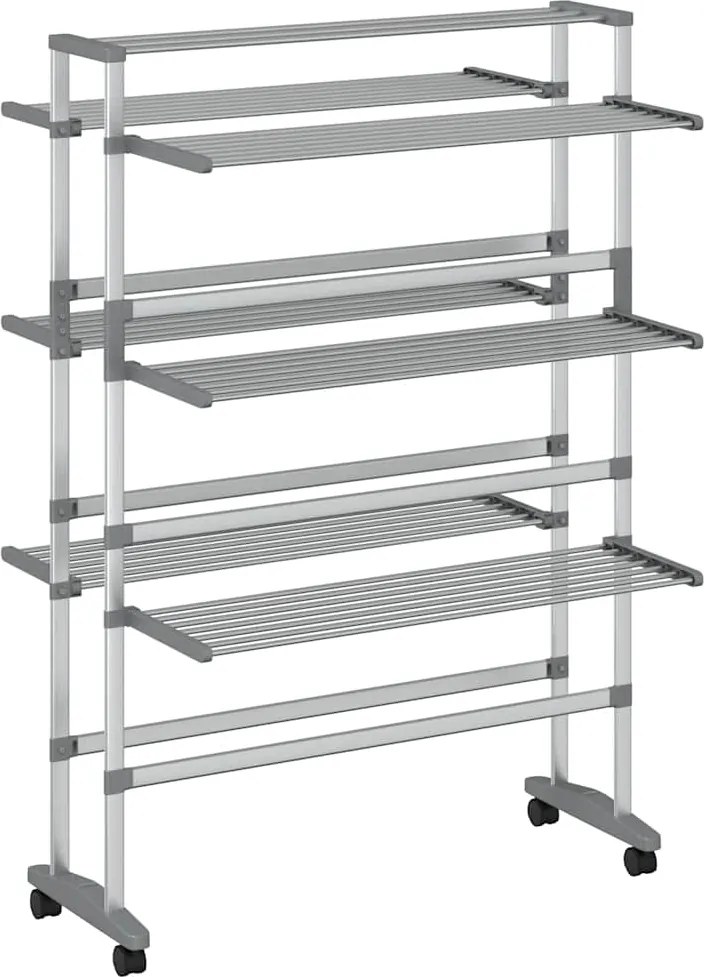 vidaXL alumínium ruhaszárító állvány kerekekkel 89 x 64 x 129 cm