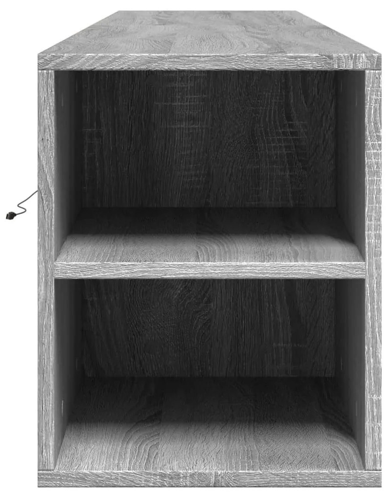 szürke sonoma színű fali TV-szekrény LED-del 180 x 31 x 39,5 cm