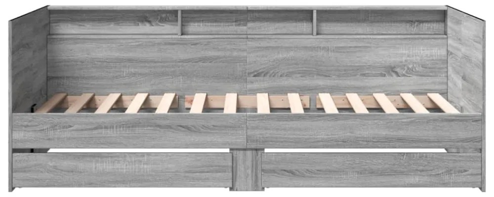 szürke sonoma kanapéágy fiókkal matrac nélkül 100x200 cm