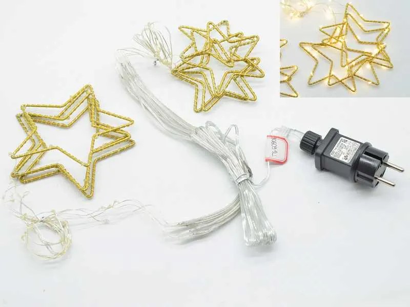 Led Csillag dekoráció meleg fénnyel, 110 izzó
