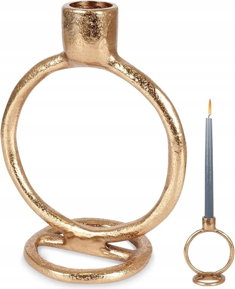 Gyertyatartó Fém arany hosszú gyertyatartó dekorációs asztal 15 cm