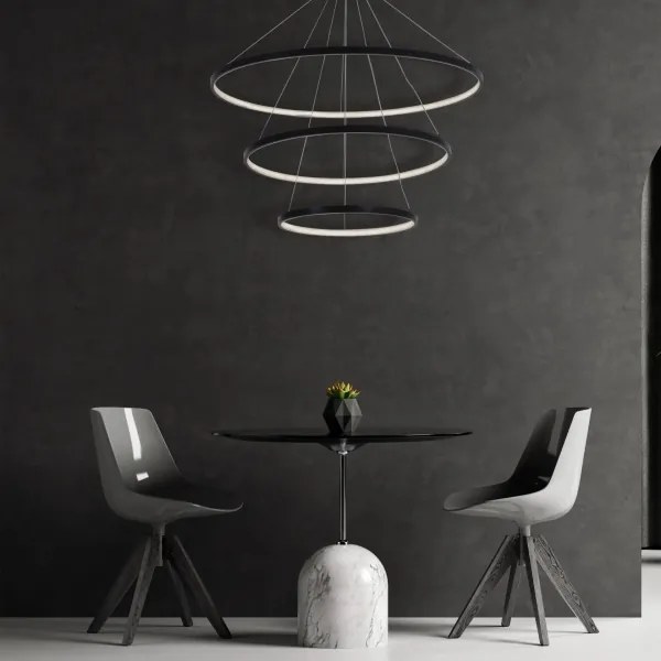 LED Csillár zsinóron LEA LED/60W/230V 4000K átm. 80 cm fekete