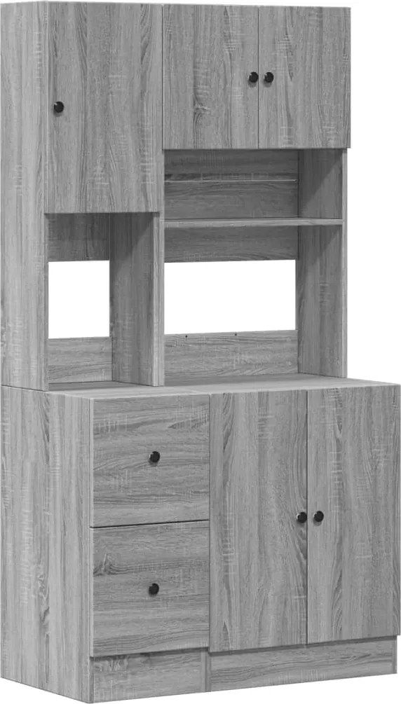 vidaXL szürke sonoma színű szerelt fa konyhaszekrény 95 x 50 x 180 cm