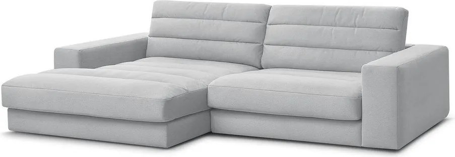 Világosszürke bársony sarokkanapé (bal oldali-heverő résszel) Sierra – Bobochic Paris