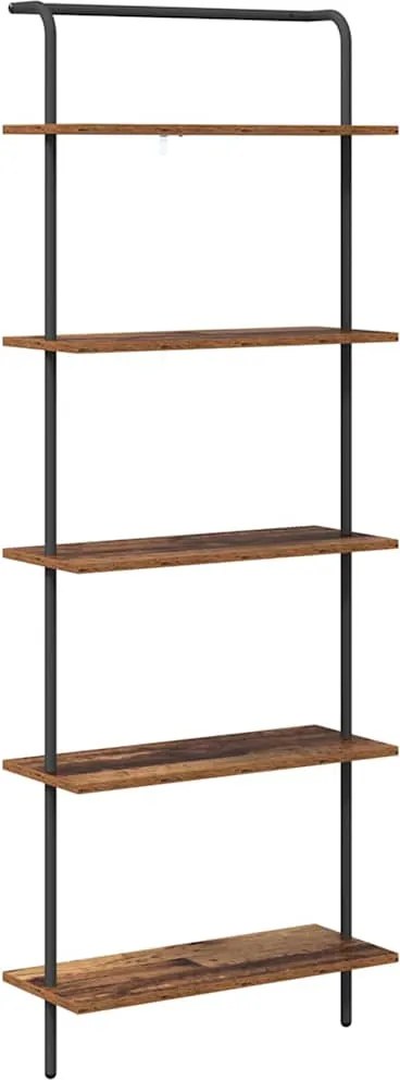 vidaXL Könyvespolc Öreg fa 60 x 24 x 168 cm Faanyag