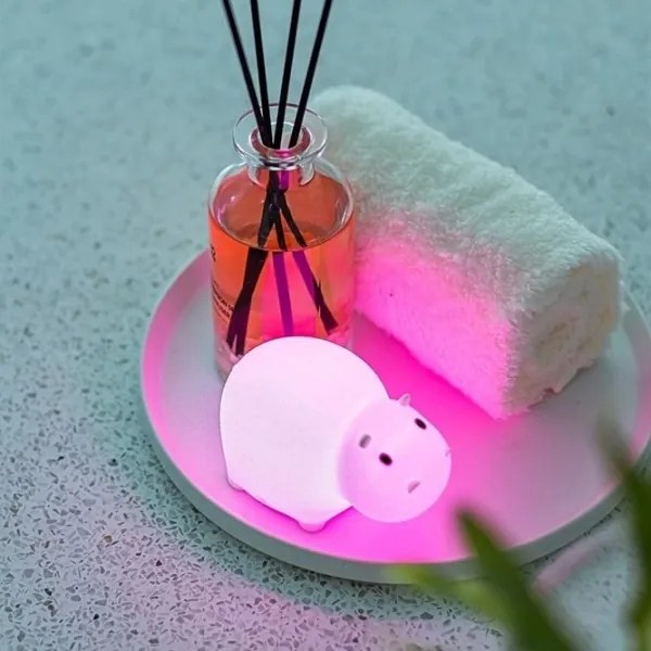 MegaLight - LED RGB Újratölthető gyermek érintős fürdőkád lámpa SWIMMY HIPPO LED/5V
