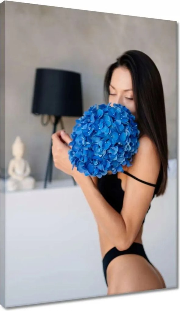 Vászonkép 40x60 Lány csokorral