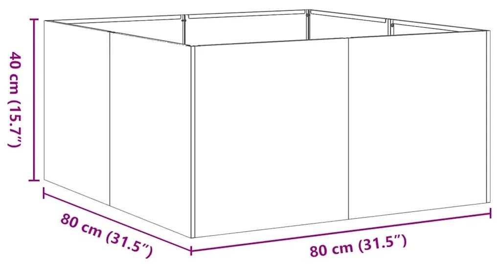 vidaXL növénytartó antracitszürke 80x80x40 cm hidegen hengerelt acél