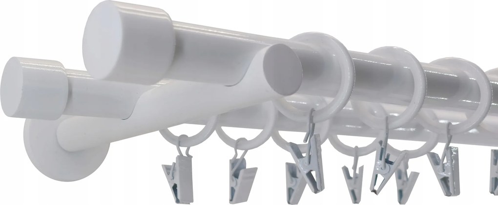 Dupla Függönykarnis Fém 19+19mm Fehér 180cm Luna