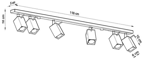 Sollux SL.0460 - MERIDA 6xGU10/40W/230V fekete spotlámpa