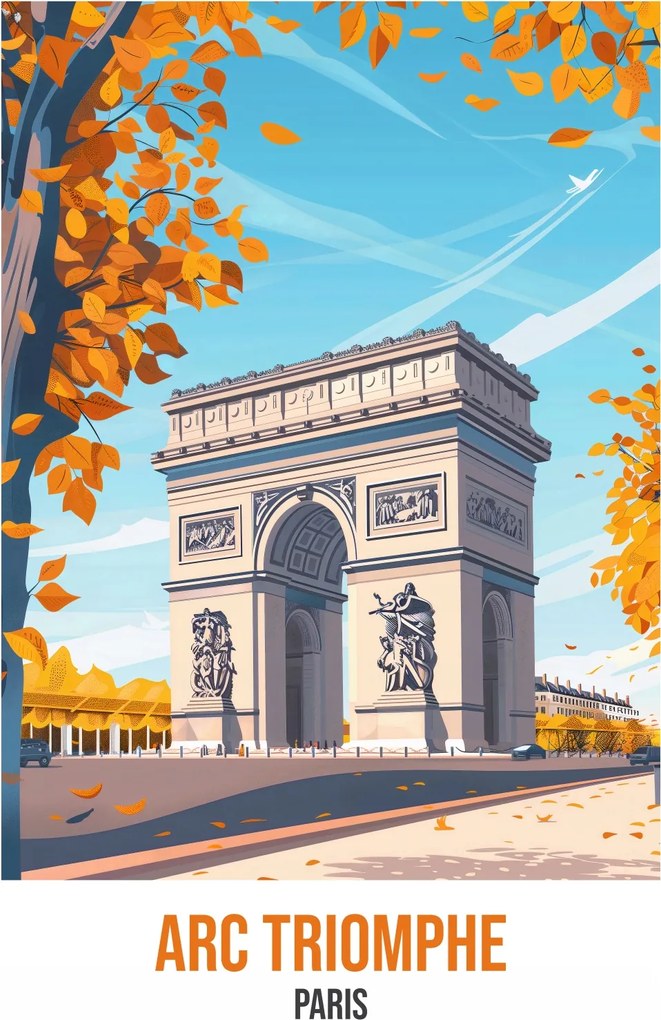 Poszter 21x29,7 cm Arc Triomphe, Párizs