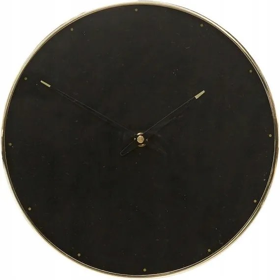 Hübsch Time Fém Falióra 28 cm Fekete Sárgaréz keret