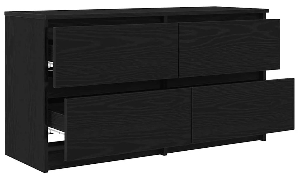 fekete szerelt fa TV-szekrény 100x35x54 cm