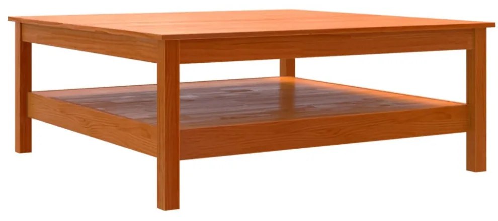 viaszbarna tömör fenyőfa dohányzóasztal 100 x 100 x 40 cm