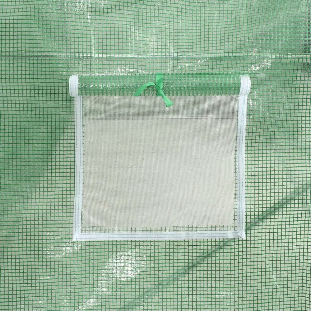 zöld acélvázas melegház 24 m² 6 x 4 x 2 m