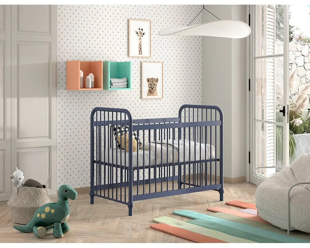 Kék fém babaágy 60x120 cm BRONXX – Vipack