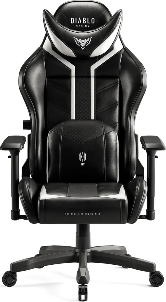 Gamer szék műbőr Small Size, fekete-fehér: Diablo X-Ray 2.0