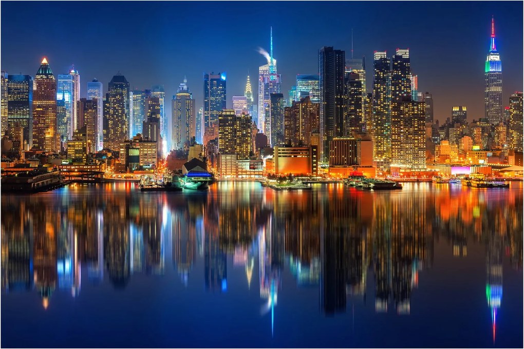 Manhattan képe éjjel (90x60 cm)