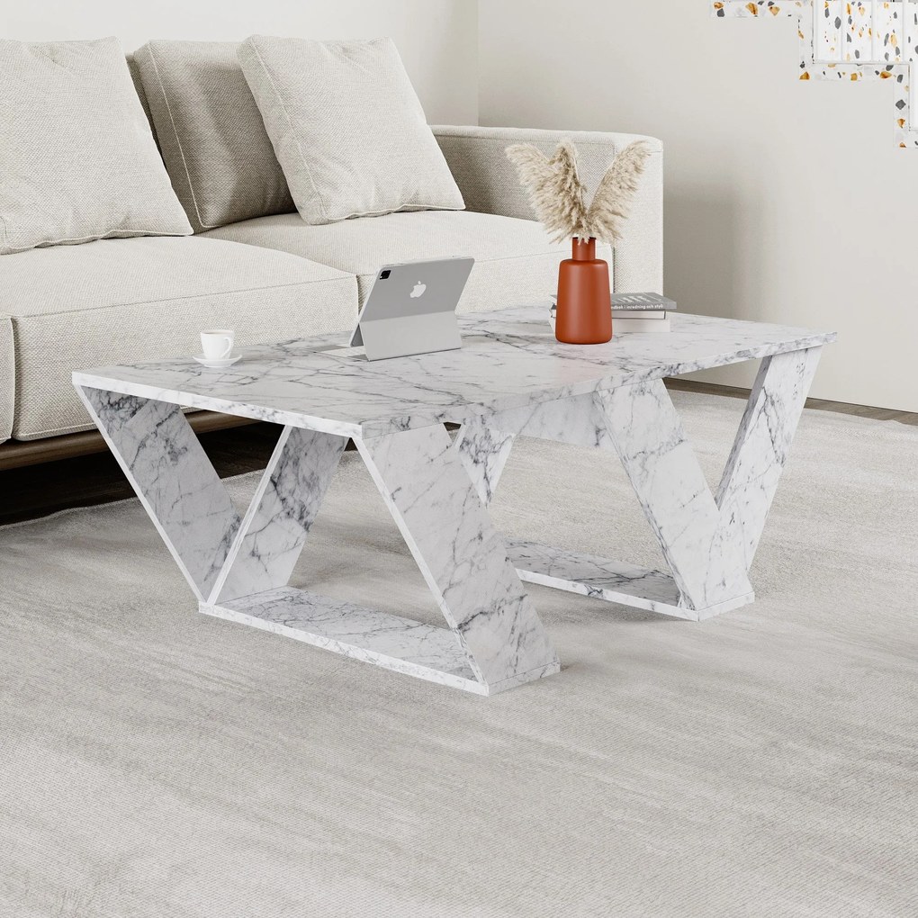 Dohányzóasztal Pipra - Carrara Marble