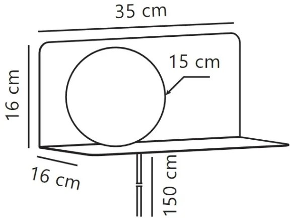 Nordlux - Fali lámpa polccal LILIBETH 1xE14/25W/230V fehér
