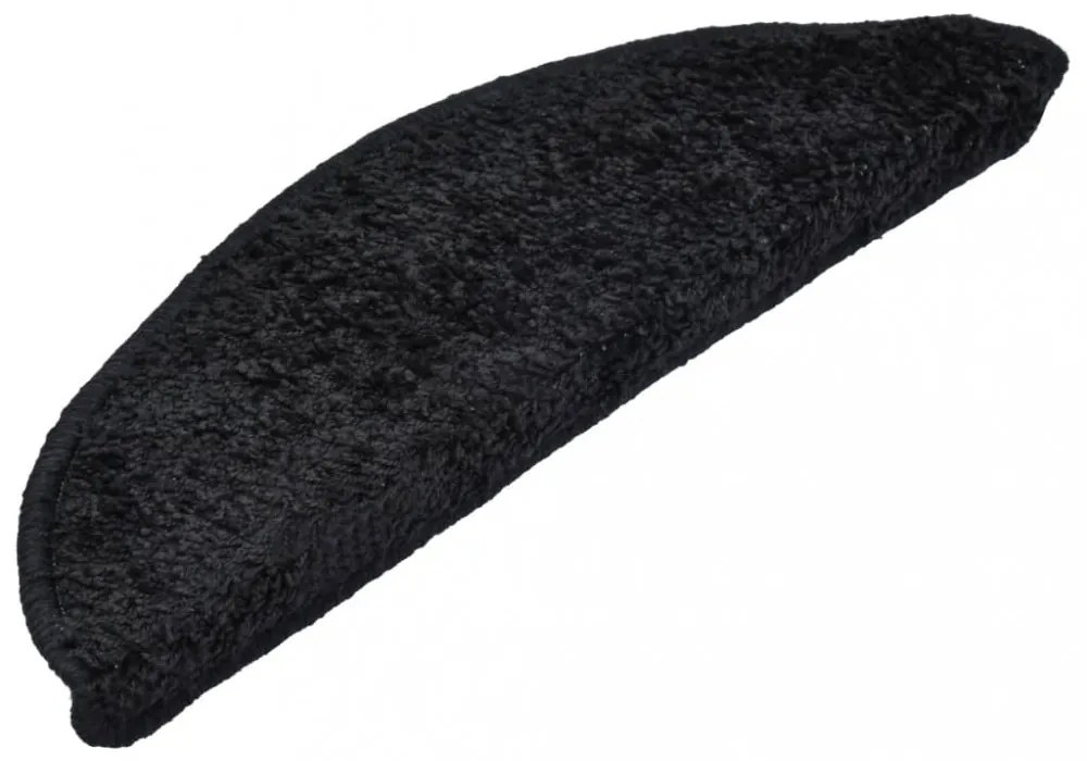 15 db fekete lépcsőszőnyeg 56 x 17 x 3 cm