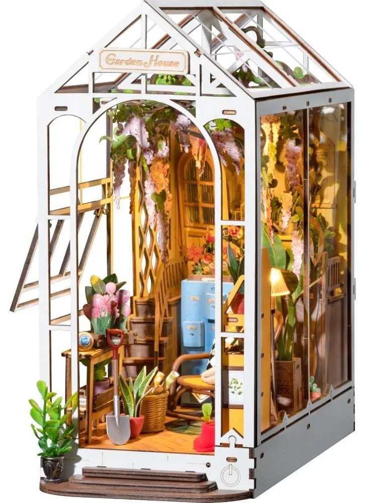 RoboTime - LED Könyvtámasz Kert ház 3D puzzle 2xAAA