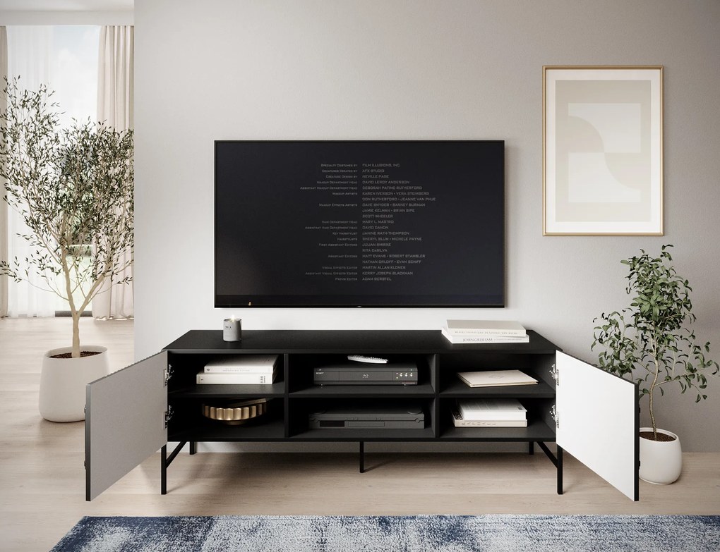 RTV asztal RAFTT 152x55 cm, fekete