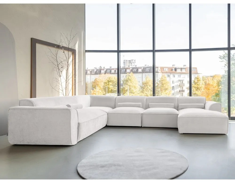 Krémszínű sarokkanapé (bal oldali) Flex Felix – Miuform