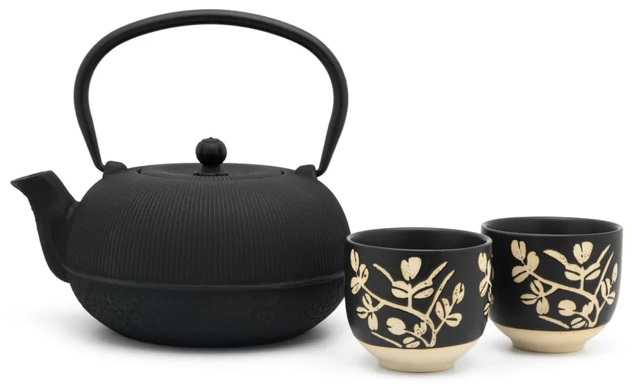 Fekete porcelán-öntöttvas teázó szett Sichuan – Bredemeijer