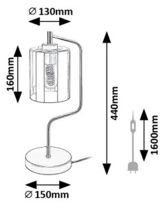 Rabalux 74202 - Asztali lámpa PEREZ 1xE27/40W/230V