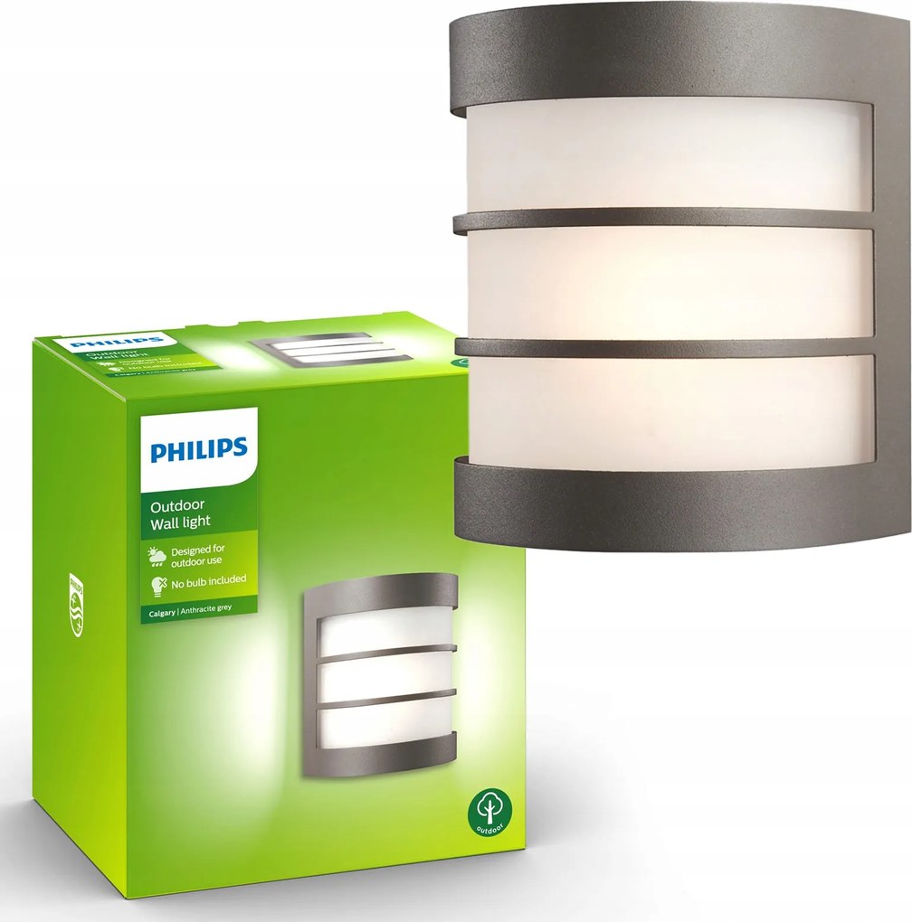 Kerti fali lámpa Kültéri homlokzati lámpa E27 IP44 Antracit Philips