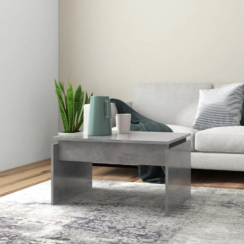Betonszürke szerelt fa dohányzóasztal 68 x 50 x 38 cm