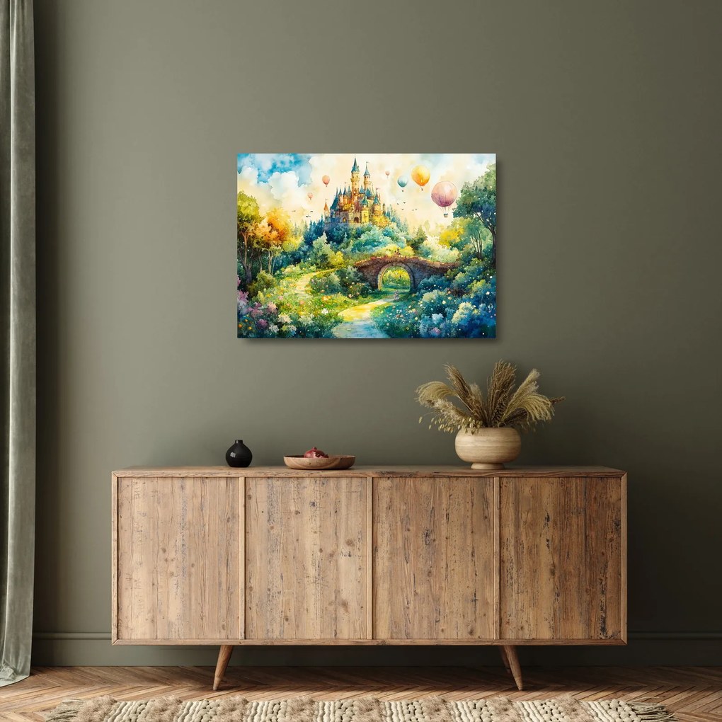 Üveg kép - Mesebeli kastély (70x50 cm)