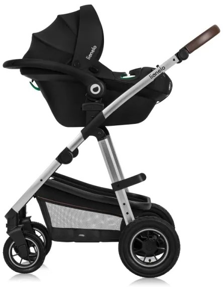 Lionelo - Kombinált 3 az 1-ben babakocsi AMBER fekete ezüst