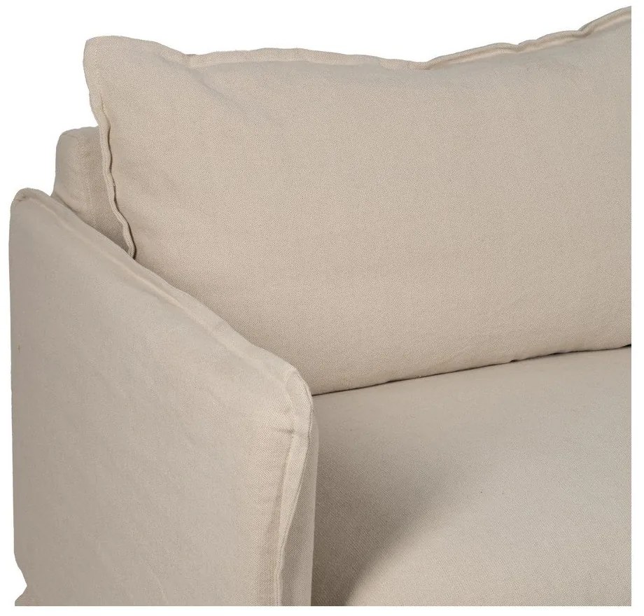 Krémszínű len kanapé 200 cm – Ixia