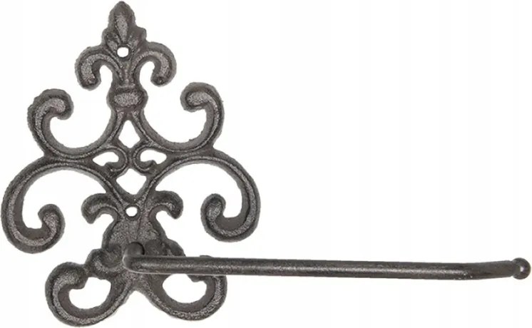 Barna öntöttvas WC-papír tartó 25x7x16 cm