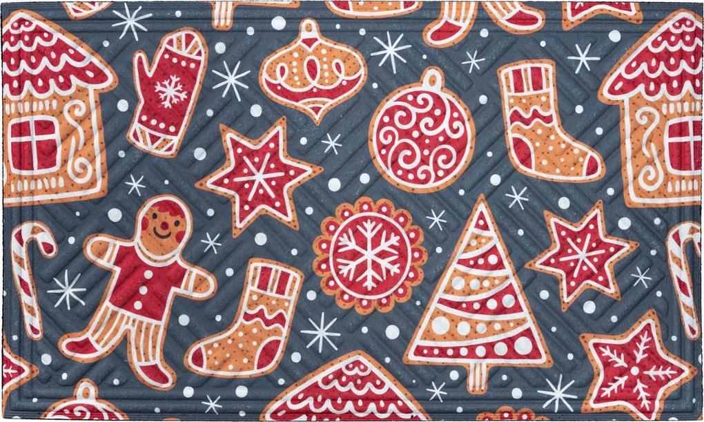 Lábtörlő Karácsonyi Ajtó Alatt 45x75cm Bejárati Gumiszőnyeg Karácsonyra