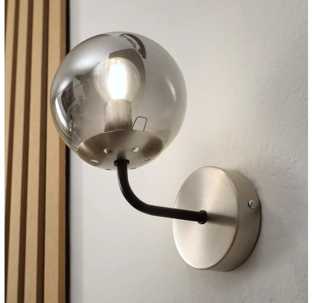 Brilagi - Fali lámpa MALIVA 1xE14/15W/230V matt króm/füstszínű