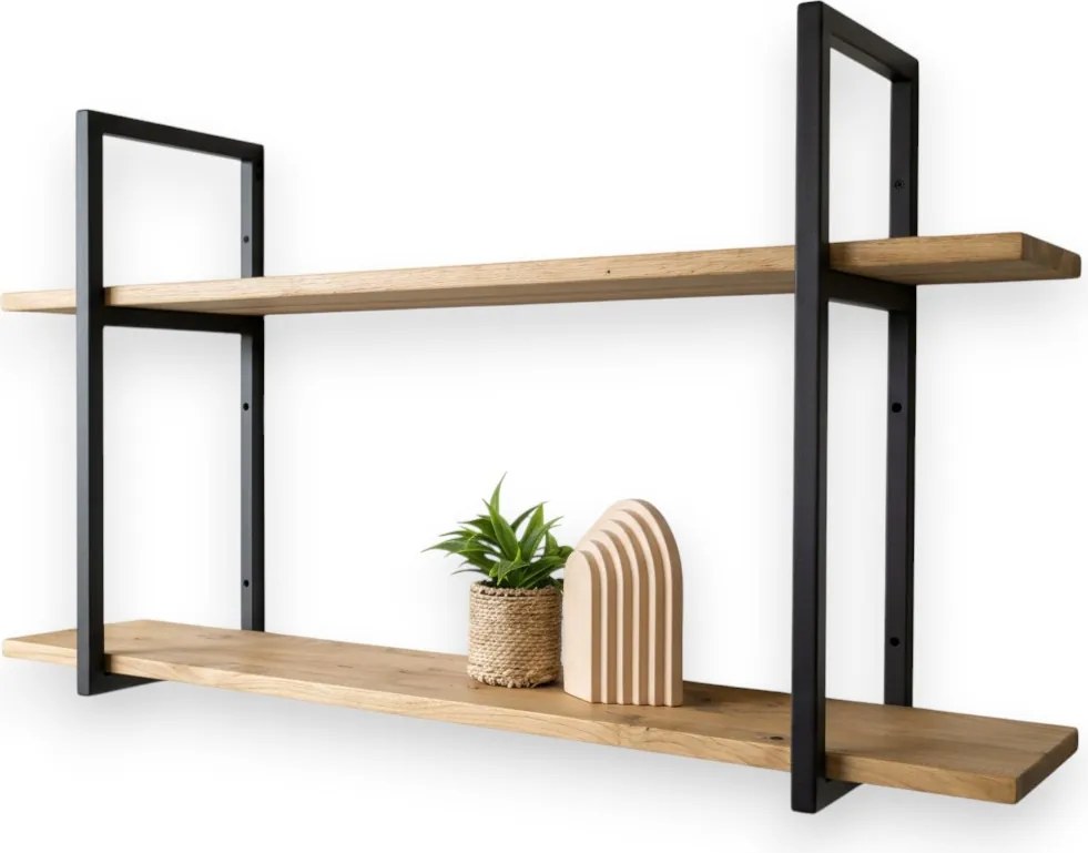 Dupla tölgy Loft könyvespolc akasztós könyvespolc nappaliba 180cm x 20cm